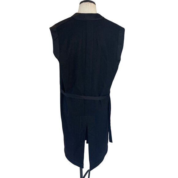 All Saints Womens Vest Size Small Black Bound Sleeveless Longline Wool - Picture 5 of 12
